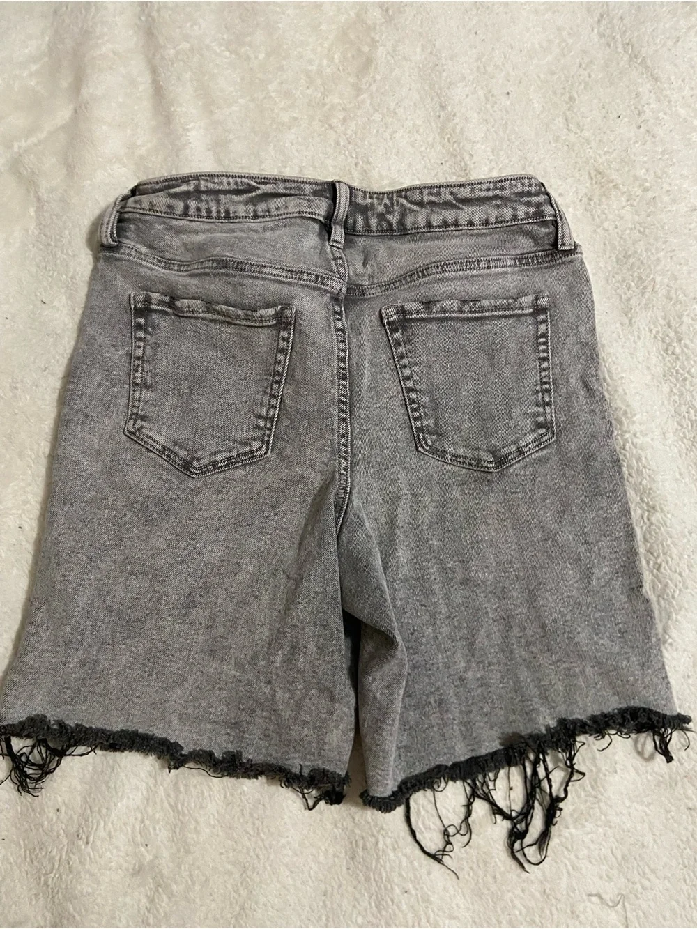 Ava & Viv Gray Acid-Wash Denim Shorts